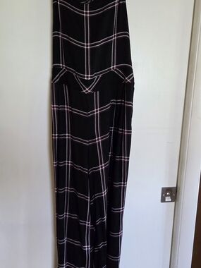 torrid Black Overalls with Pink & White Plaid Accents